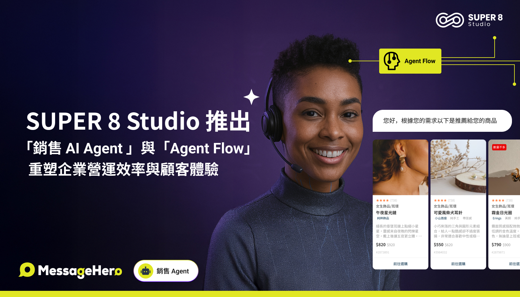 SUPER 8 Studio 推出「銷售 AI Agent」與「Agent Flow」重塑企業營運效率與顧客體驗